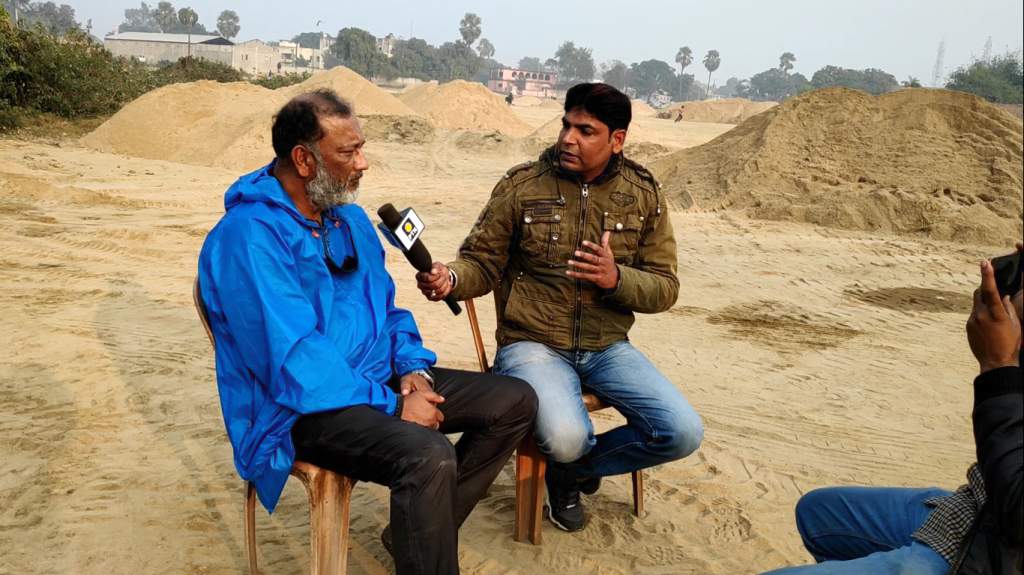 Ravi Shankar Sharma interviewing me at Mokama